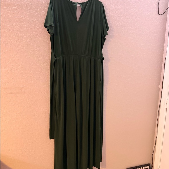 Lane Bryant Dark Green Wrap-Style Jumpsuit - Picture 5 of 6